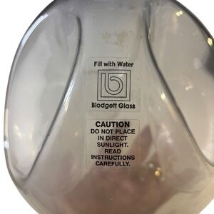 Blodgett Glass Hand Blown Clear Sphere Orb Vase 3-Well Sculptural Bud Vase 6.5in